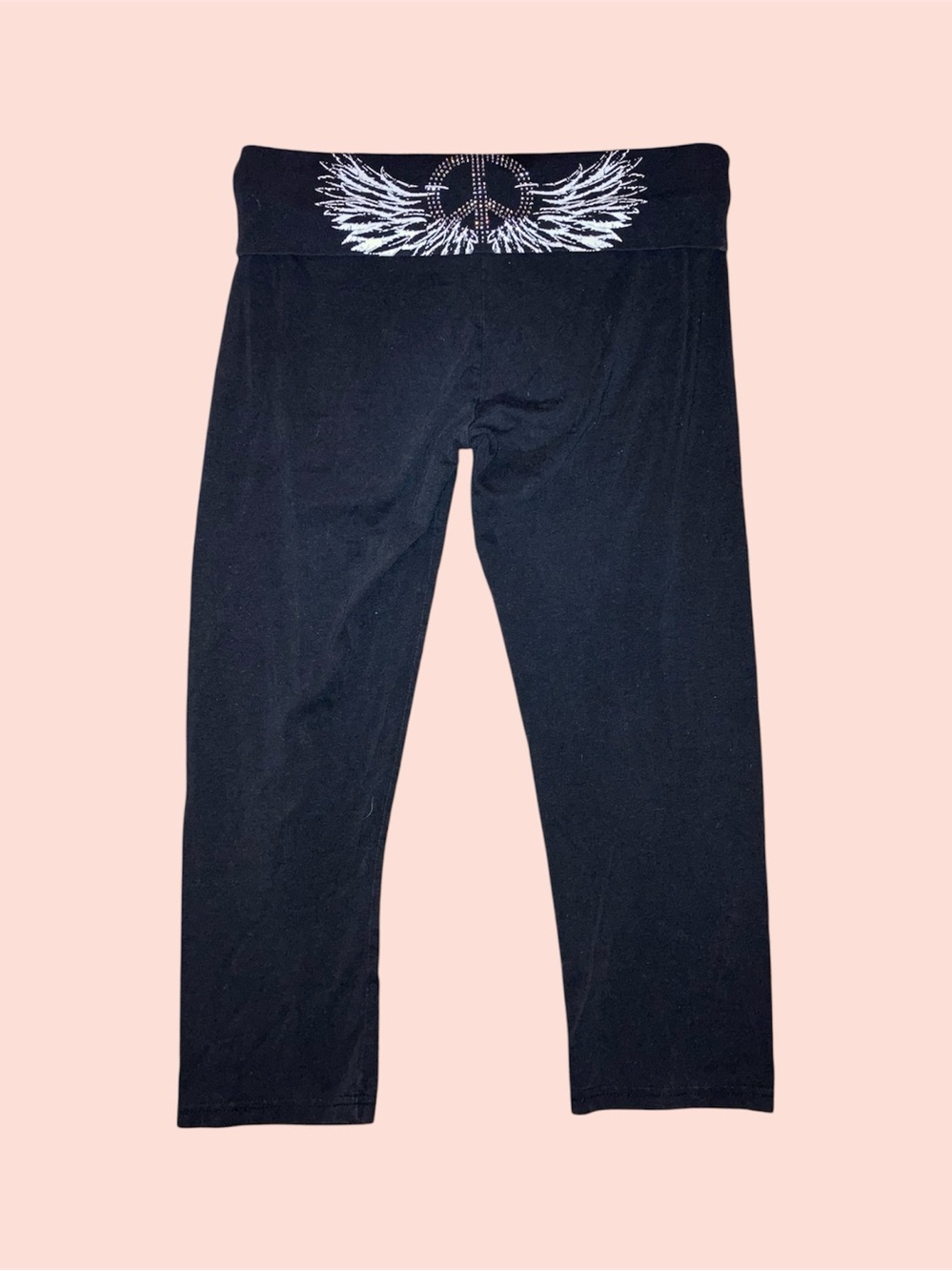 Black Foldover Cropped Leggings
